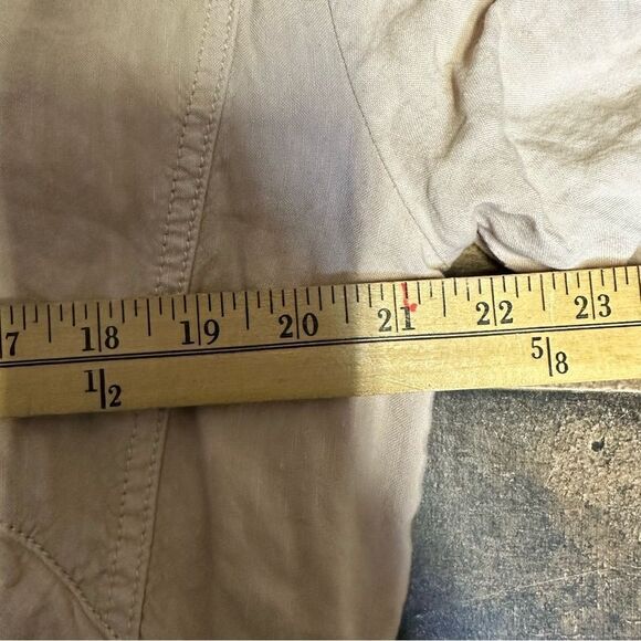 Free people beige linen blend ruched jacket size XS - Picture 7 of 9